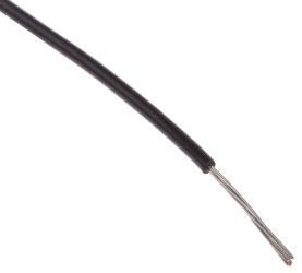 Przewód montażowy 0,13mm² Czarny RS PRO XLPVC 26 AWG 150 V dł. 100m 7/0,16 mm +80°C UL 1581, UL 758