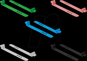 18828 Silicone cable organisers, 10 pieces, coloured, sorted