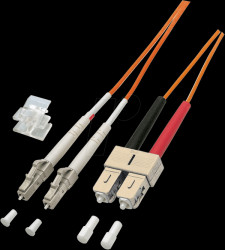 Duplex adapter cable, LC/SC, 1 m