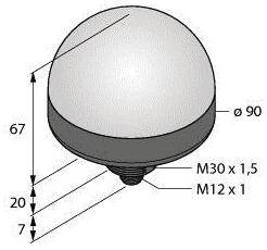 Lampa okrągła Turck K90TLWBGYRPQ światło ciągłe