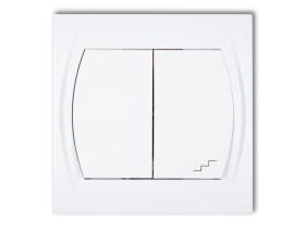 LOGO Wyłącznik pojedynczy ze schodowym (wspólne zasilanie) biały LWP-10.1 KARLIK