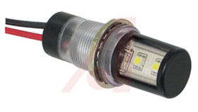 Lampka kontrolna do montażu panelowego 12 → 32V dc, biała 17.5mm LED Srebro Wyprowadzenia Dialight