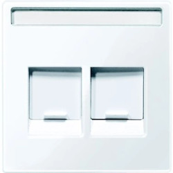 Merten System M Płytka centralna gniazda komputerowego podwójnego RJ45 z polem opisowym biały active MTN4564-0325