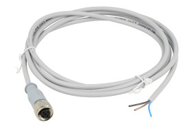 Gniazdo z przewodem; 43-10000; M12-3p; 3 tory; proste; z przewodem 2m; 0,34mm2; na panel; szary; IP67; 4A; 250V; Conec; RoHS