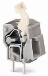 PCB terminal, 1 pole, pitch 7.5 mm, AWG 28-12, 24 A, cage clamp, light gray, 257-853