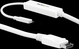 CDP2DPMM3MW Cable, USB-C &gt; DP, 4K 60Hz, white, 3 m