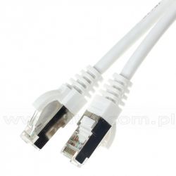 Patchcord S/FTP, kat6A (PiMF), 1,0m, biały, LSOH/LSZH