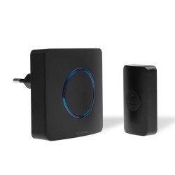 Dzwonek bezprzewodowy z pilotem, learning system, 230V, 38 dzwięków, DS-2B/C CZARNY