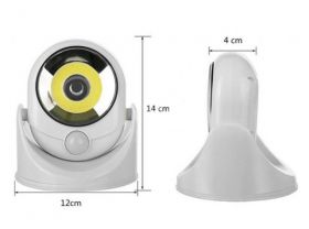 LAMPKA LED COB 360 NA BATERIE Z CZUJ.RUC