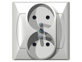 AKCENT Gniazdo podwójne z uziemieniem biały GP-2AZ/00 OSPEL