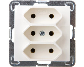 IMPRESJA Gniazdo potrójne b/u 2,5A EURO ecru GP-3Y/m/27