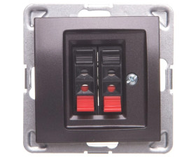 IMPRESJA Gniazdo głośnikowe podwójne antracyt GG-2Y/m/50