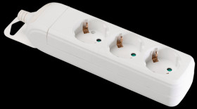 3-way socket outlet without cable, white