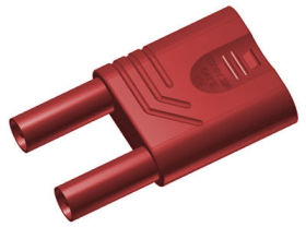 KST S WS RT Mostek bezpieczny, raster 19mm, 2 x wtyk 4mm z gniazdem 4mm, 1000V, CAT II, czerwony, 932200101, 932 200-101