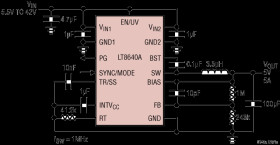 42V, 5A/8A Peak Synchronous Step-Down Silent Switcher with 2.5μA Quiescent Current