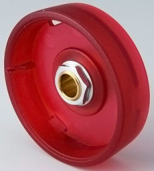 Rotary knob, 6 mm, PC, red, Ø 41 mm, H 14 mm, B8241063