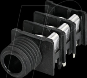 NRJ3HF-1 6.35 mm stereo jack socket, without switching contact