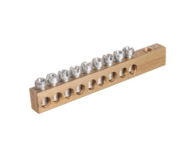 Listwa zaciskowa 9-torowa N/PE do 16mm2 bez izolatora ZT O 9 otw. bez izolat.