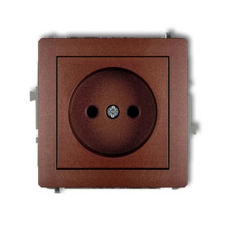 DECO Gniazdo pojedyncze b/u brązowy metalik 9DGP-1p