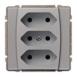 KOS66 Gniazdo potrójne b/u Euro aluminium 664030