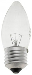 Żarówka wstrząsoodporna C35 świeczka przeźroczysta 25W E27 230V