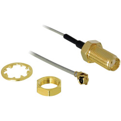 Delock 88419 Antenna Cable SMA Jack to I-PEX MHF I Plug 1.13 20 cm Black