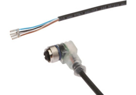 Złącze kablowe gniazdo kątowe M12 4-pinowe druga końcówa niezarobiona 15m 4x0,34mm2 PUR VKAE0421