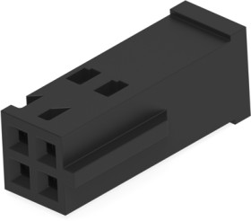 Socket housing, 4 pole, pitch 2.54 mm, straight, black, 965082-1