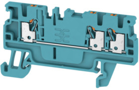 Through terminal block, push-in connection, 0.5-1.5 mm², 3 pole, 17.5 A, 6 kV, blue, 1552770000