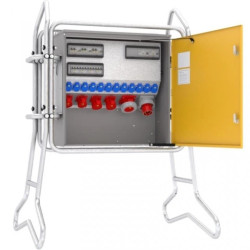 Rozdzielnica budowlana elBOX-XLR W63-01220C IP44 w ramie wtyk CEE 63A-5P gn: 12xGK 230V 2x16A 2x32A 1x63A 5xRCCB