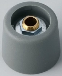 Rotary knob, 4 mm, plastic, gray, Ø 20 mm, H 16 mm, A3120048