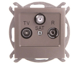 AS Gniazdo antenowe RTV-SAT przelotowe satyna light GPA-GSP/m/45