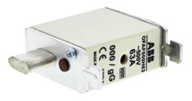 Bezpiecznik z wyśrodkowanym wyprowadzeniem 63A 500V NH000 gG ABB