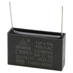 Kondensator rozruchowy do silnika 1uF 450VAC B class CBB61 do druku