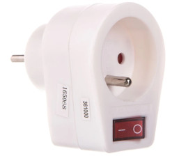 Wtyczka-gniazdo z wyłącznikiem 10/16A 250V 2P+Z białe P0027