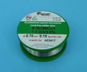 Sn99,3Cu0,7 Q 0,70 100g SPOIWO BEZOŁOW.