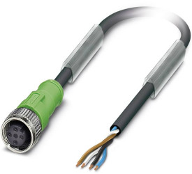 Kabel do czujników/elementów wykonawczych Phoenix Contact SAC-4P-10,0-PVC/M12FS BK 1515743, kabel, otwarte końcówki, 1 s