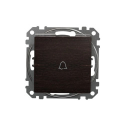 Przycisk 1-biegunowy dzwonek, wenge, efekt drewna, Sedna Design i Elements SDD181131