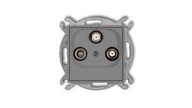 Icon Mechanizm Gniazda Abonenckiego 2 Wyjścia Sat + Tv Szary Mat 27Igsn