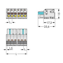 WAGO 2721-120/026-000 Female MCS-MIDI 20P 5mm Push Buttons0