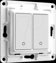 WS2 WHITE Shelly wall pushbutton, white, 2-gang