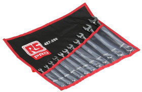 Zestaw narzędzi nastawnych Zestaw kluczy oczkowych RS PRO 6 → 19 mm, 6 → 19 mm 11 szt. Stal chromowo-wanadowa