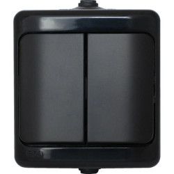 BRYZA Łącznik świecznikowy IP54 16AX 250V czarny 180905