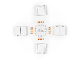 LED line łącznik do taśm LED CLICK CONNECTOR kątowy 10 mm 4 PIN Typ + RGB