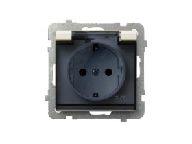 SONATA Gniazdo pojedyncze z uziemieniem schuko IP44 ecru GPH-1RS/m/27/d OSPEL