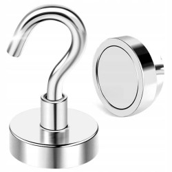 NEODYMOWY MAGNES Z HACZYKIEM - 16X34MM - WIESZAK MOCNY 3,5kg