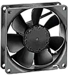 DC axial fan, 12 V, 80 x 80 x 25 mm, 58 m³/h, 26 dB, sintec slide bearing, ebm-papst 8412 NGMI