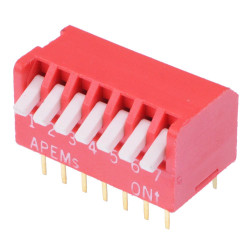 DPL07U APEM 7-Way Long Piano DIP Switch 2.54mm SPST