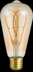 LX023960205-1 E27 LED lamp, 5 W, 380 lm, 2000 K, gold, filament, dimmable