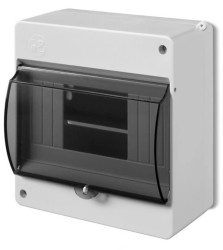 Rozdzielnica modułowa 1x6 natynkowa IP30 MINI S-6 z pokrywą dymną (PE+N) 2306-01